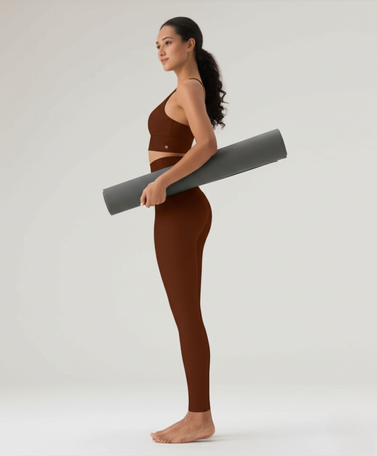 Core Comfort High-Waist Yoga Leggings - Classic Brown