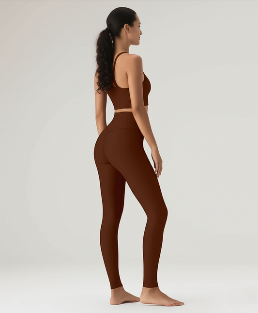 Core Comfort High-Waist Yoga Leggings - Classic Brown