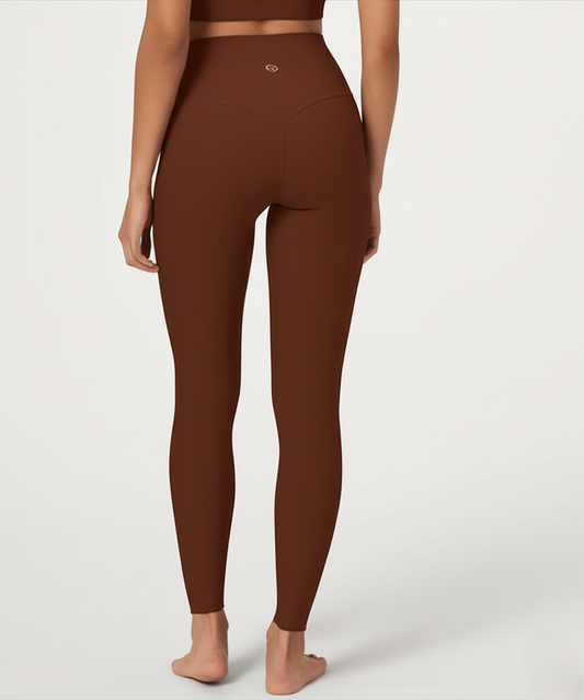 Core Comfort High-Waist Yoga Leggings - Classic Brown