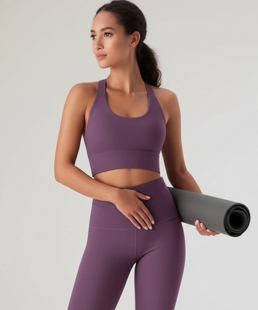 Royal Plum High-Waist Yoga Leggings - Versatile & Luxurious Comfort